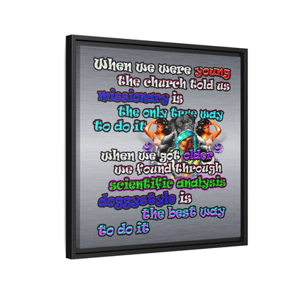 doggystyle - framed canvas art (brushed nickel)