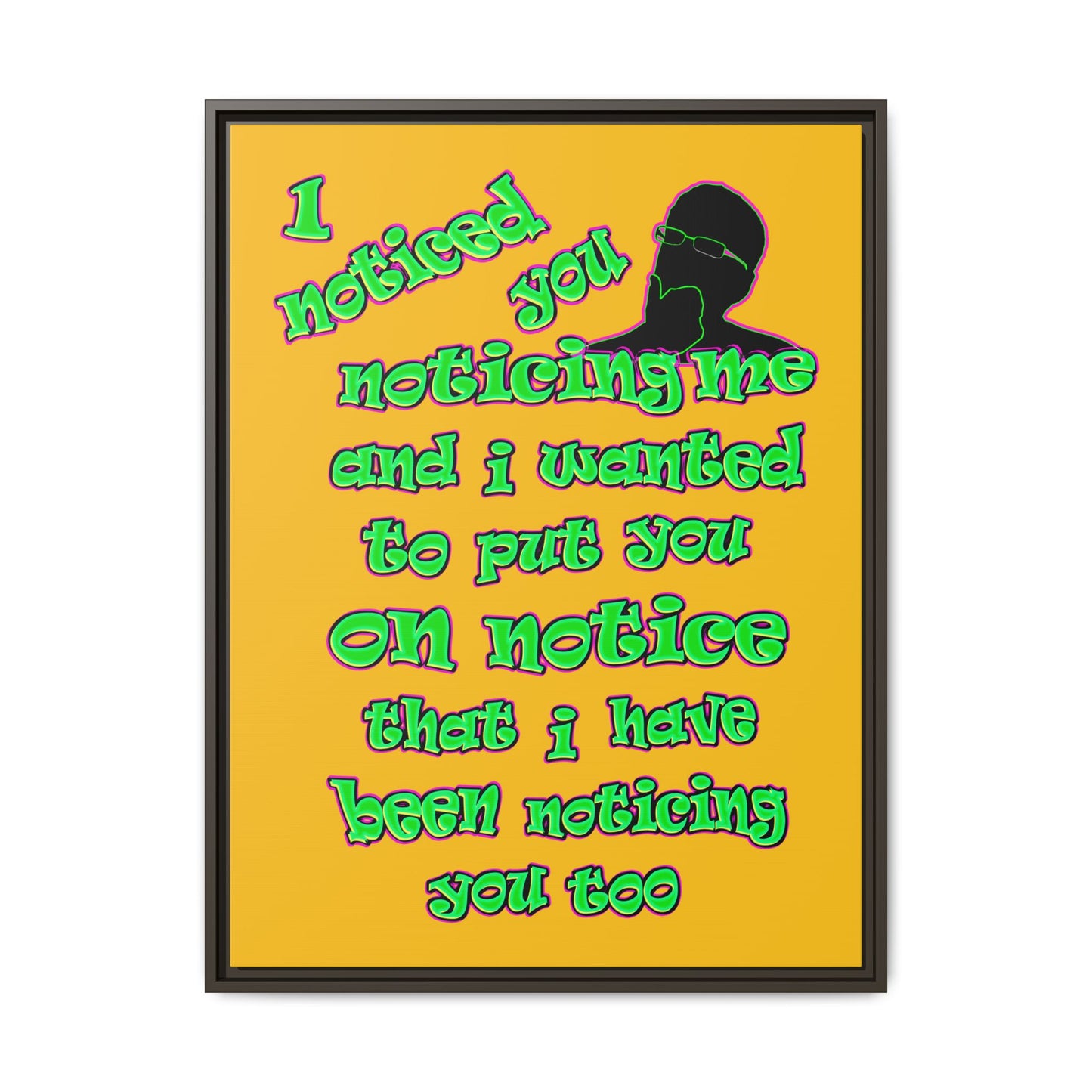noticed you noticing - framed canvas art (yellow)