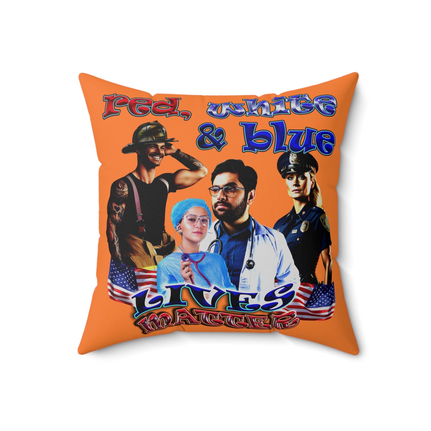 rw&b lives matter - Spun Polyester Square Pillow - (crusta)