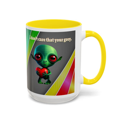 I don't care that your grey - Accent Mug (rainbow split)