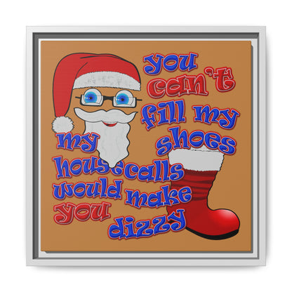 santa's shoes - framed canvas art (light brown)