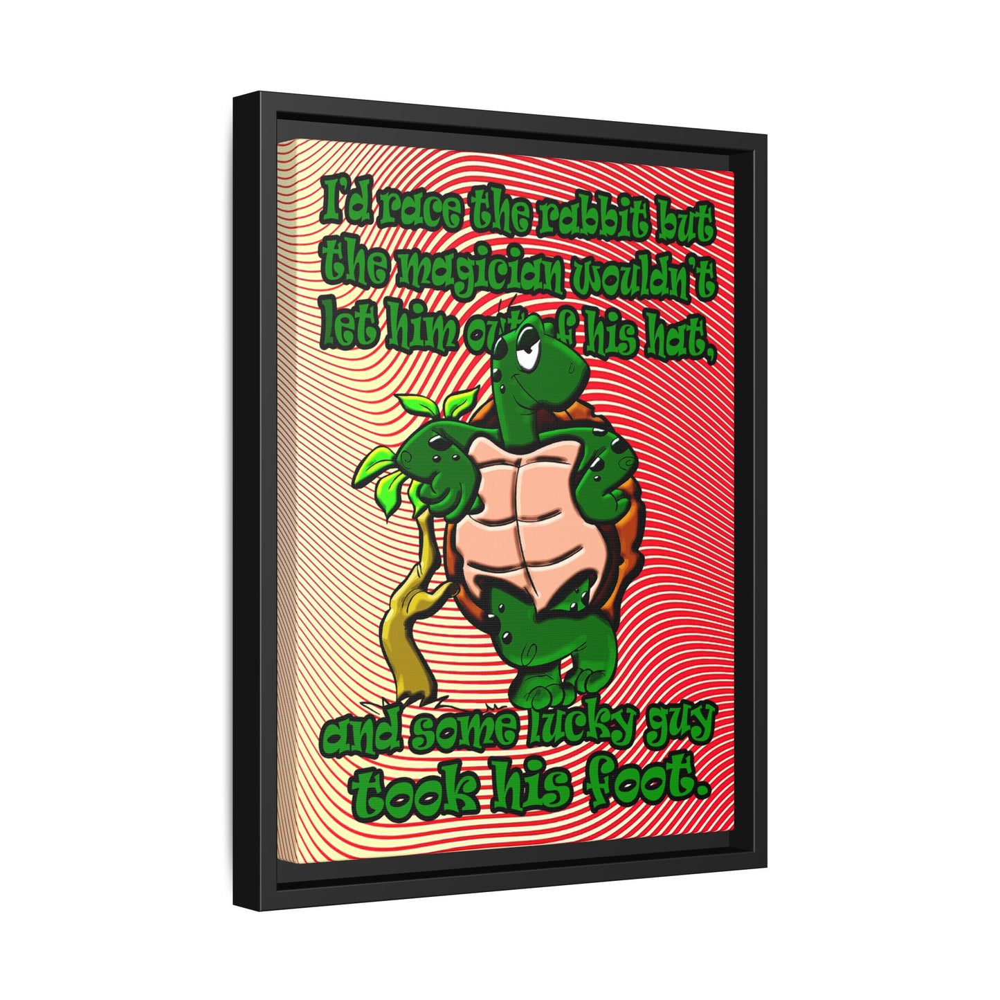 turtle race - framed canvas art (yellow-orange wave)
