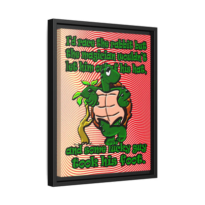 turtle race - framed canvas art (yellow-orange wave)