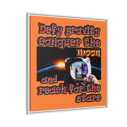 defy conquer reach - framed canvas art (crusta)
