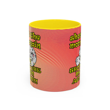 shoot the moon again - Accent Mug (yellow-orange wave)