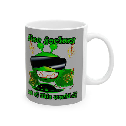 disc jockey - White Mug (light grey)