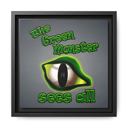 green monster - framed canvas art (grey-light grey)