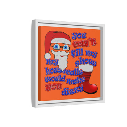 santa's shoes - framed canvas art (orange)