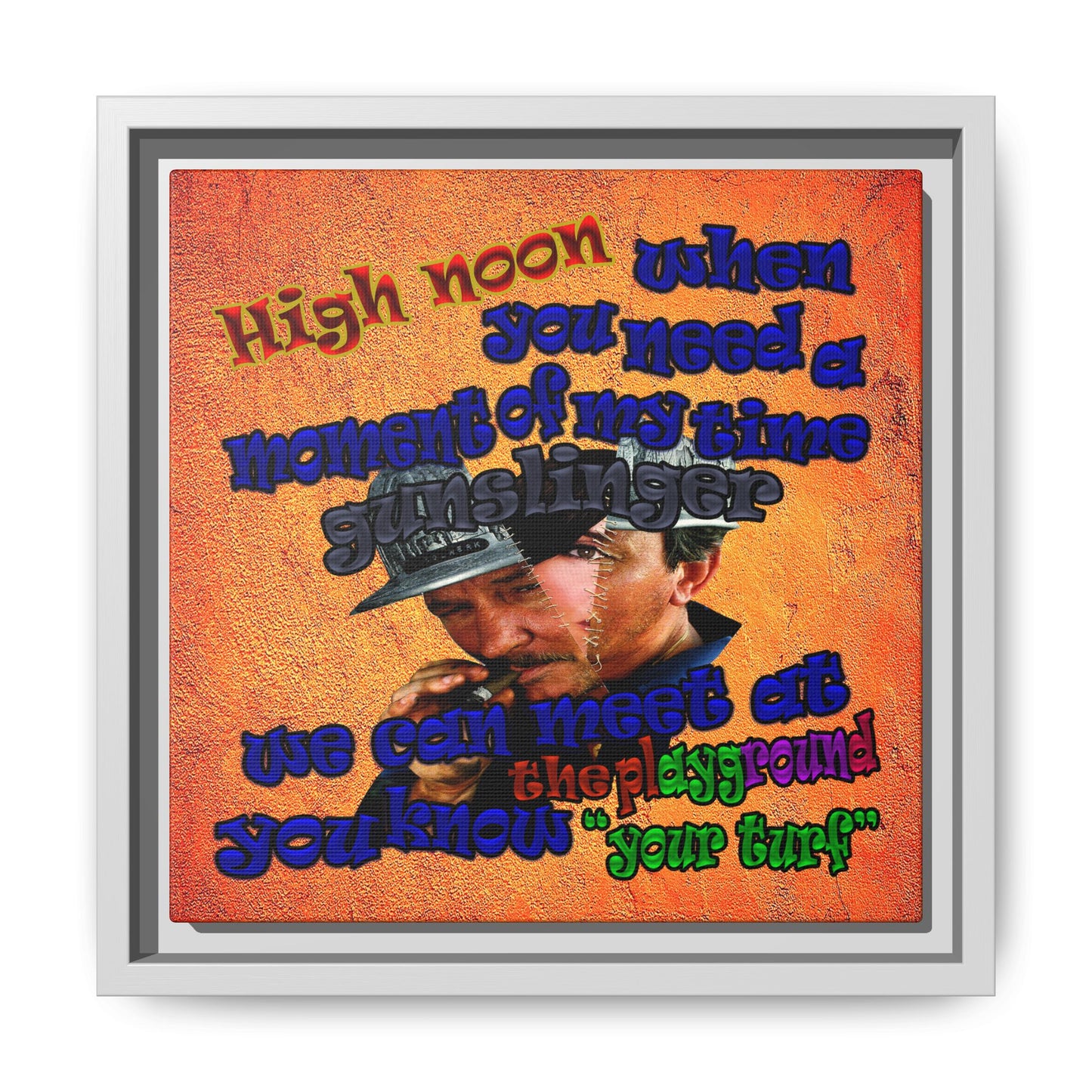 high noon - framed canvas art (burnt orange)