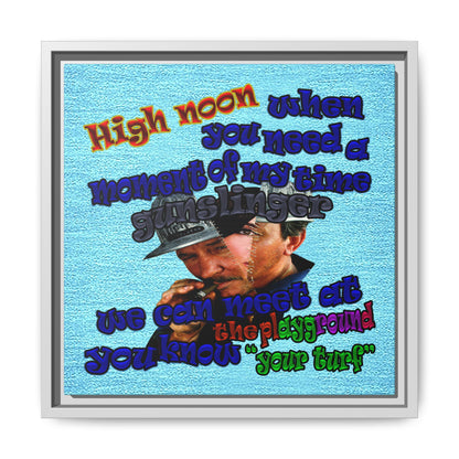 high noon - framed canvas art (faded blue)