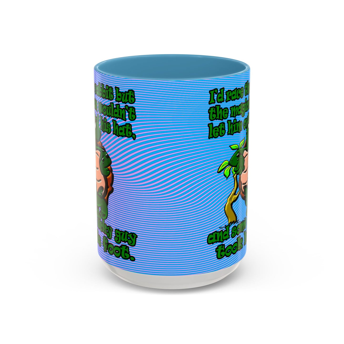 turtle race - Accent Mug (light blue-purple wave)