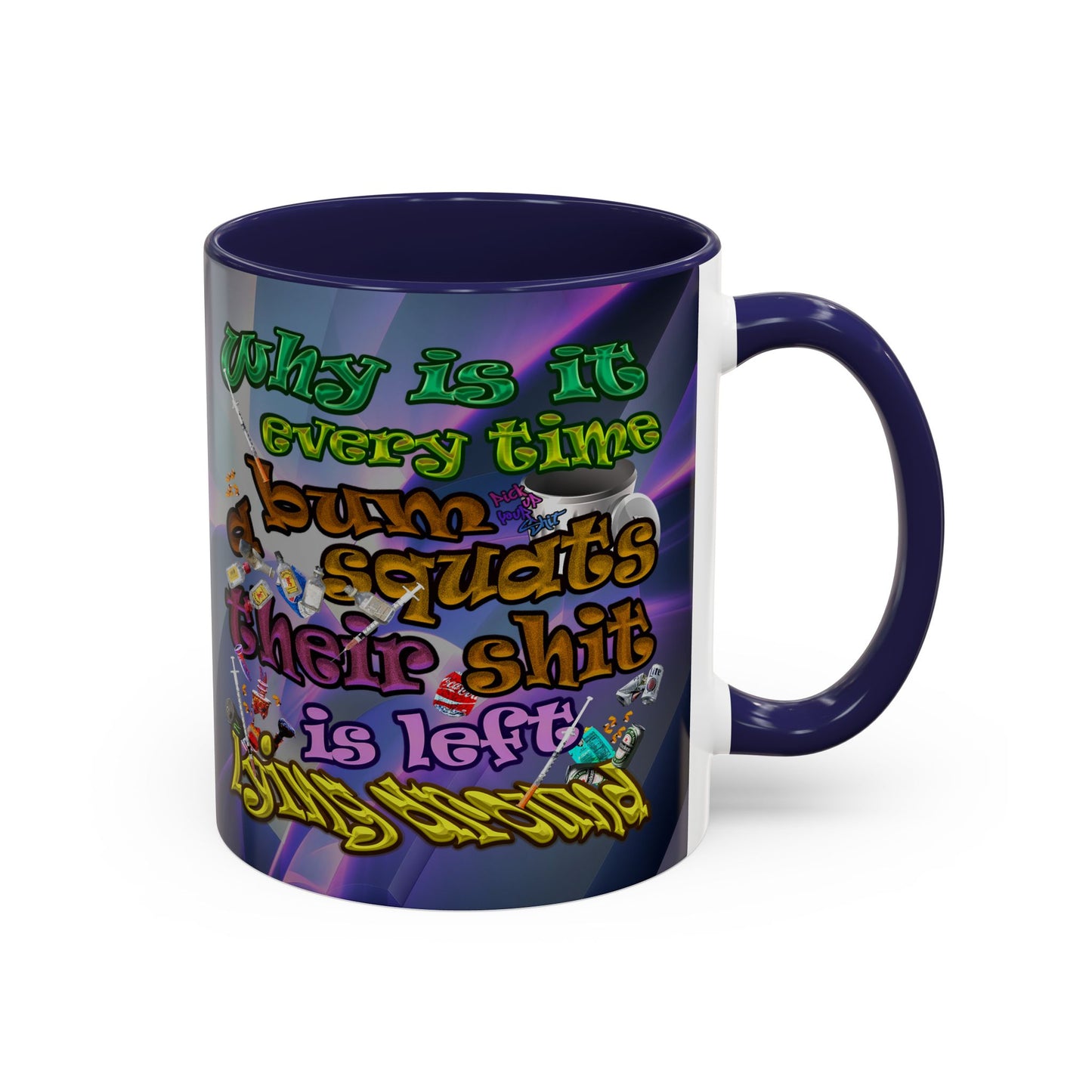 the bum's shit - Accent Mug (grey-pink wave)