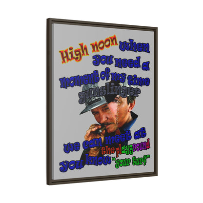 high noon - framed canvas art (light grey)