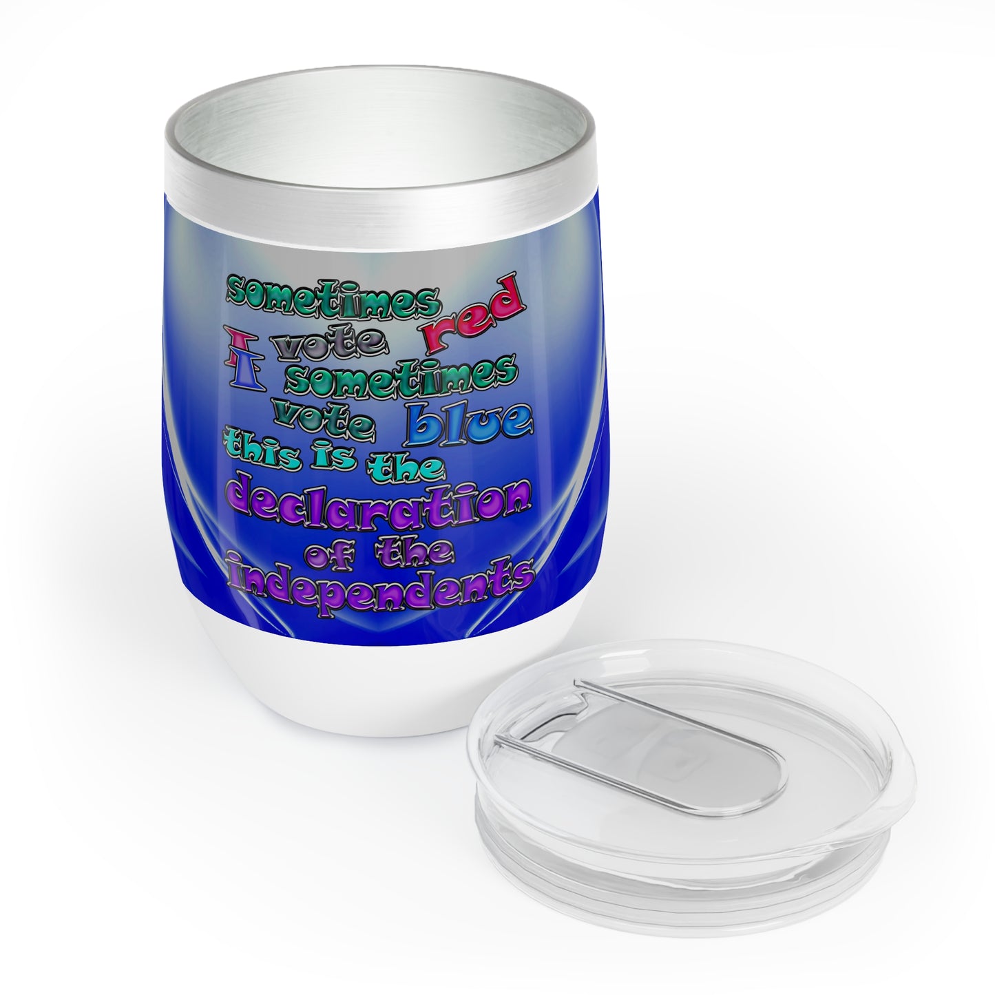 declaration of the independents - Chill Wine Tumbler (blue-white wave)