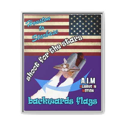 shoot for the stars - framed canvas art (purple)