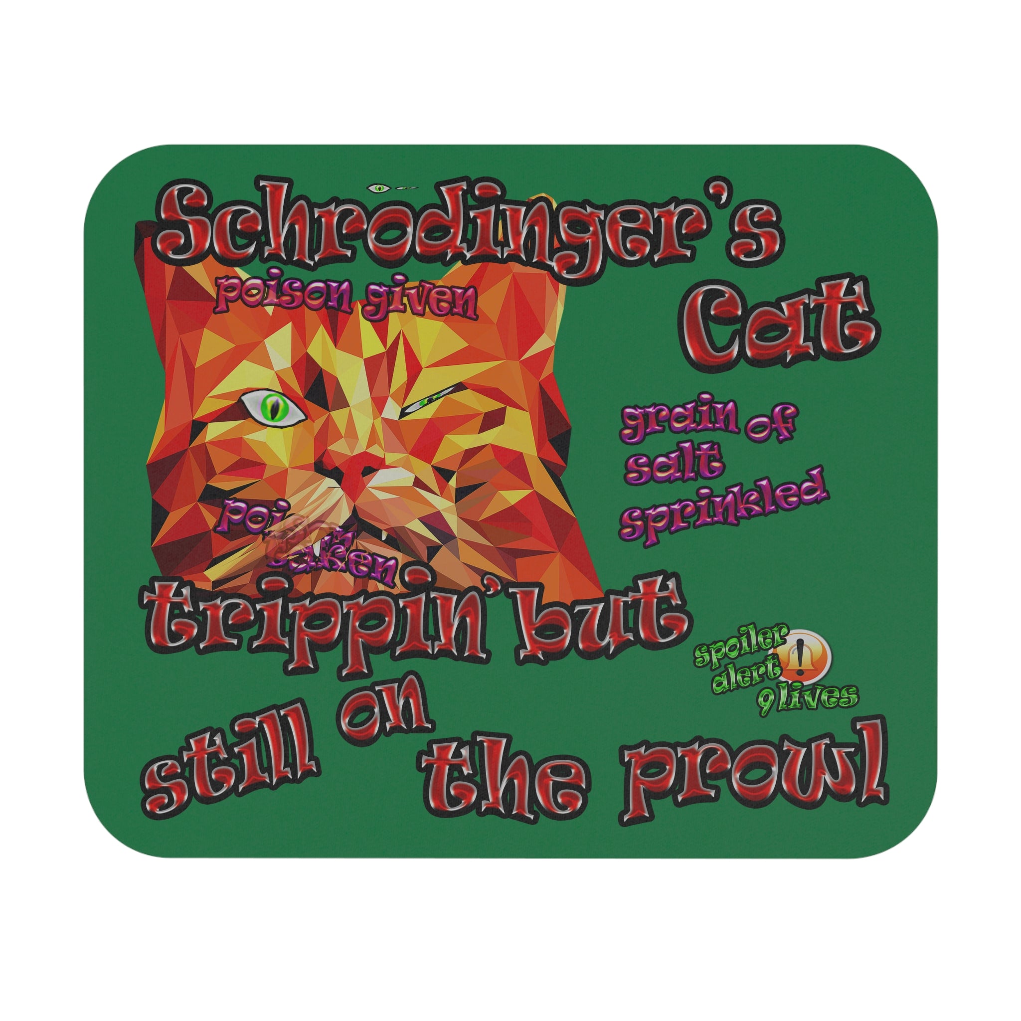 schrodinger's cat - Mouse Pad (Rectangle) (dark green)