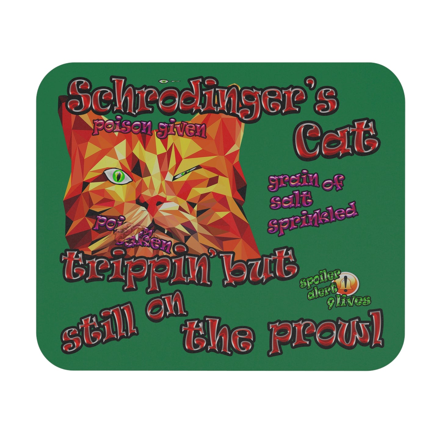 schrodinger's cat - Mouse Pad (Rectangle) (dark green)