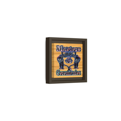 em cee squared - framed canvas art (butterscotch wood finish)