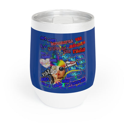 drop the beat - Chill Wine Tumbler (dark blue)