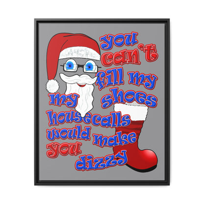 santa's shoes - framed canvas art (grey)