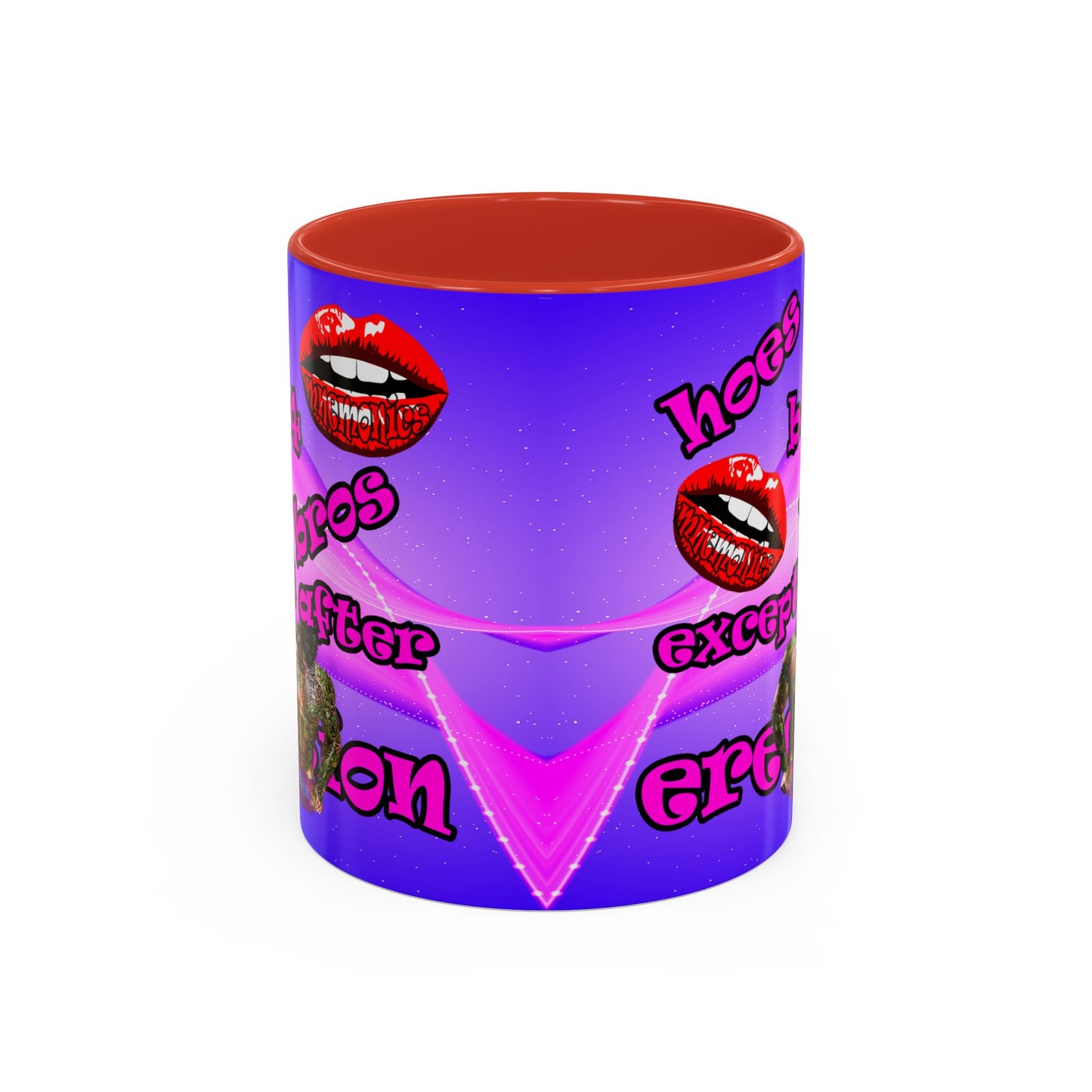 hoes b4 bros - Accent Mug (purple-pink wave)