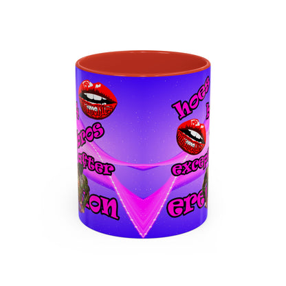 hoes b4 bros - Accent Mug (purple-pink wave)