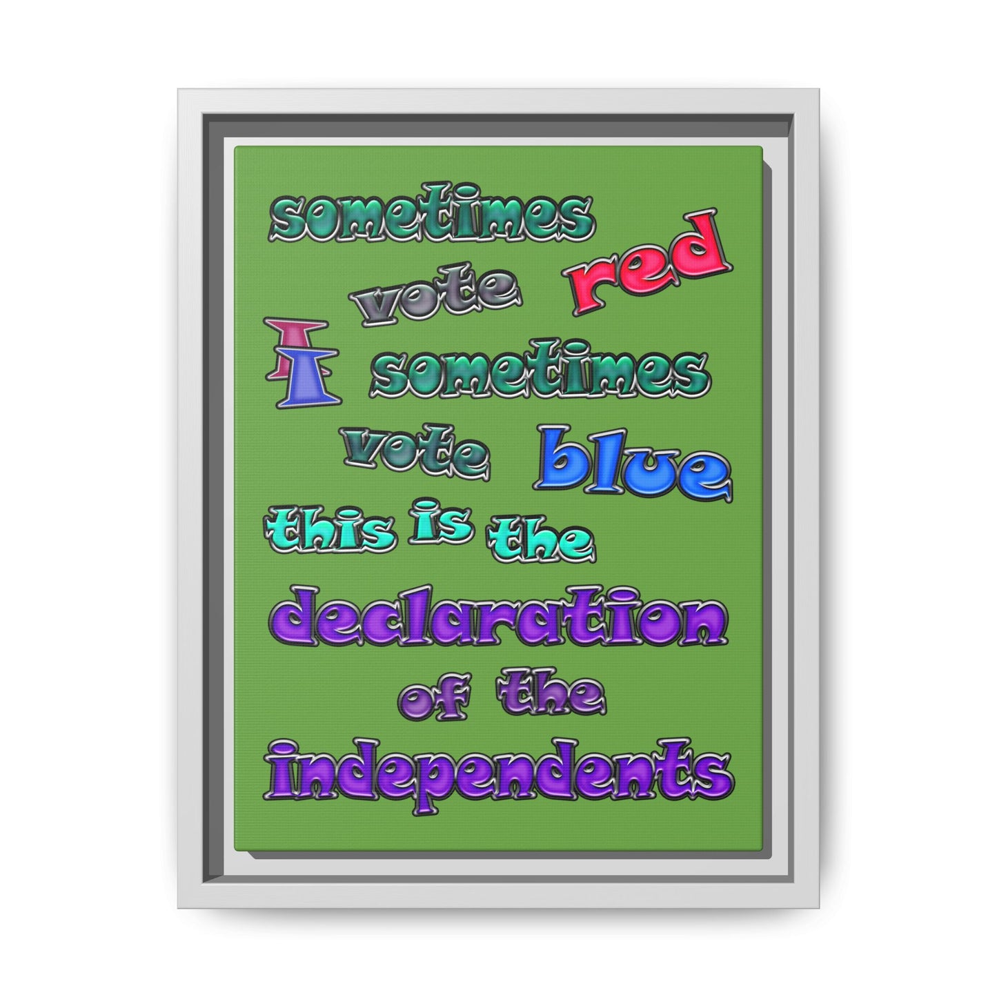 declaration of the independents - framed canvas art (green)