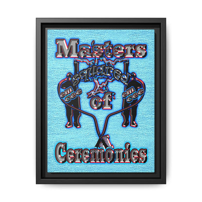 em cee squared - framed canvas art (faded blue)
