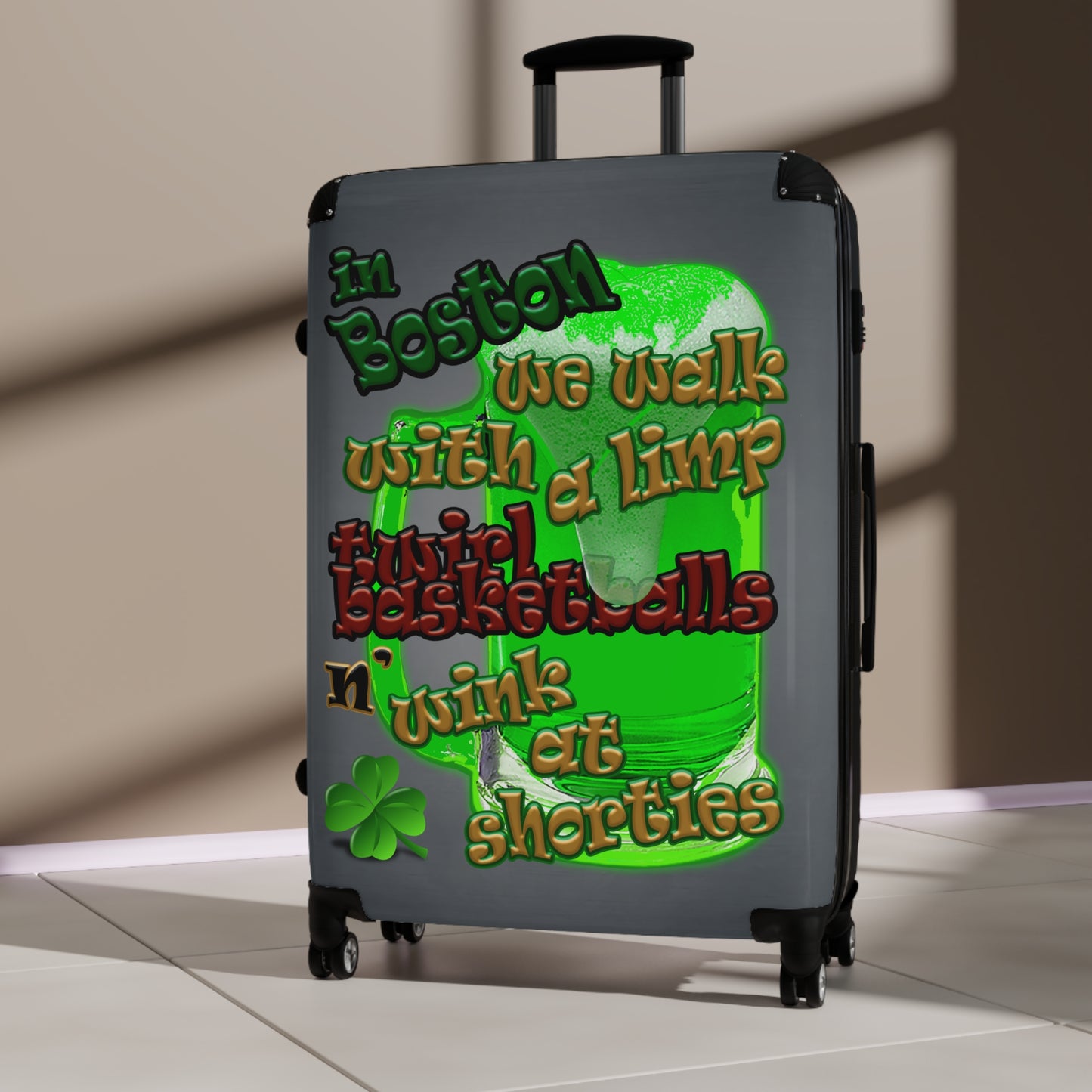 celtics logo - Suitcase (grey-light grey)