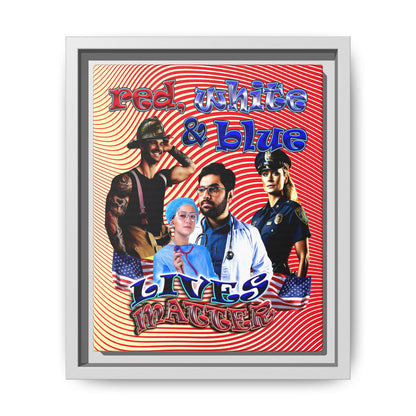 rw&b lives matter - framed canvas art (yellow-orange wave)