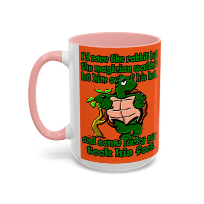 turtle race - Accent Mug (orange)