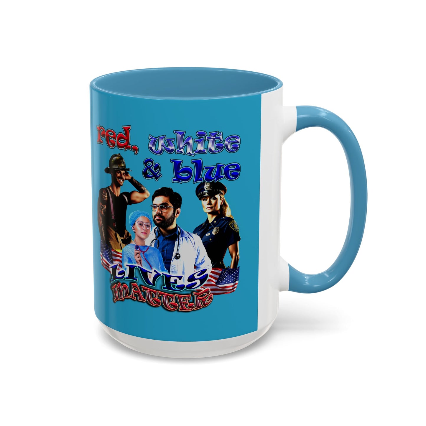rw&b lives matter - Accent Mug (turquoise)