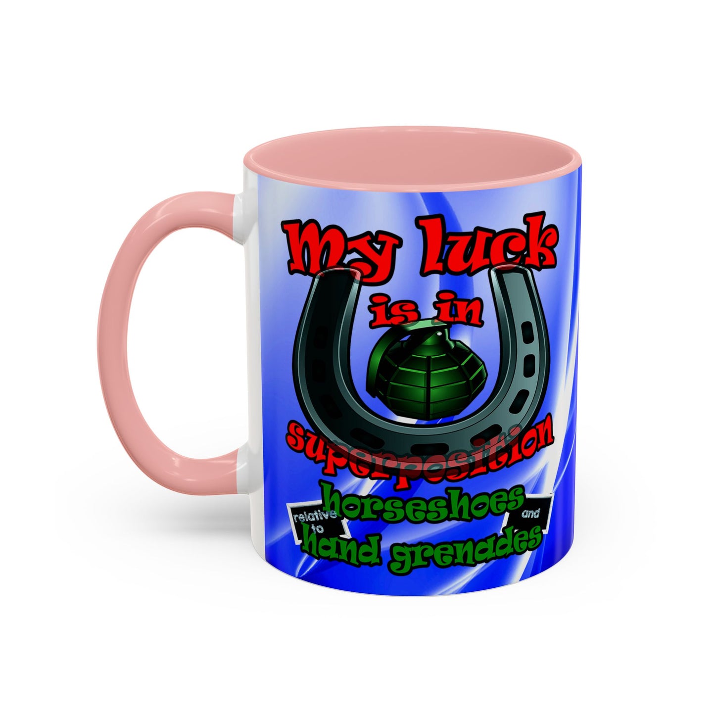 my luck - Accent Mug (blue-white wave)