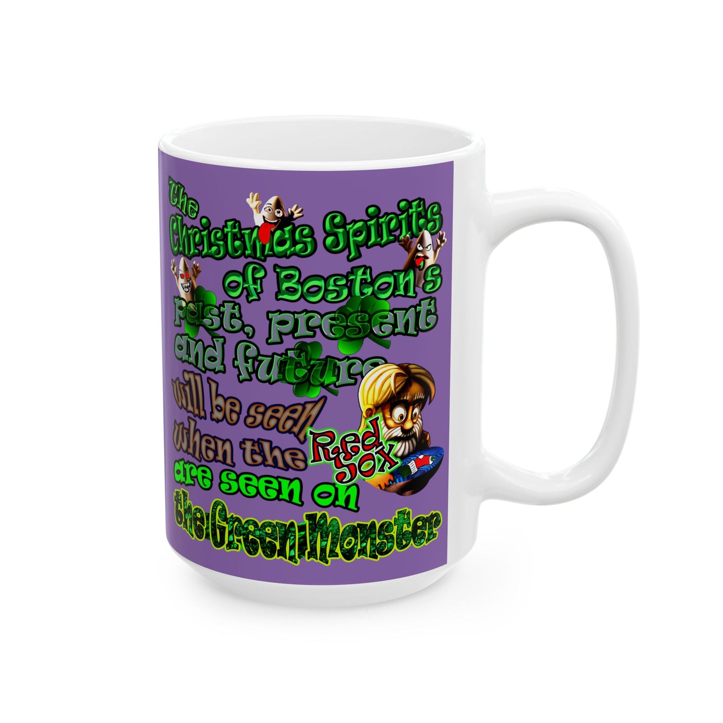christmas spirits of boston - White Mug (light purple)