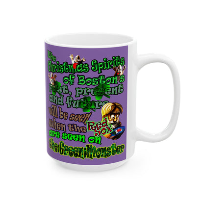christmas spirits of boston - White Mug (light purple)