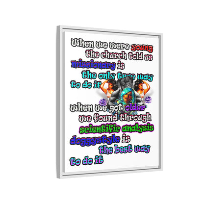doggystyle - framed canvas art (white)
