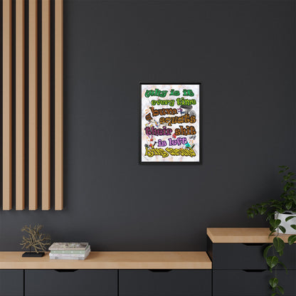 the bum's shit - framed canvas art (white marble)