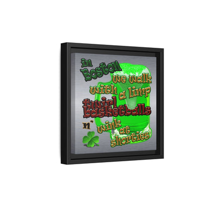 celtics logo - framed canvas art (brushed nickel)