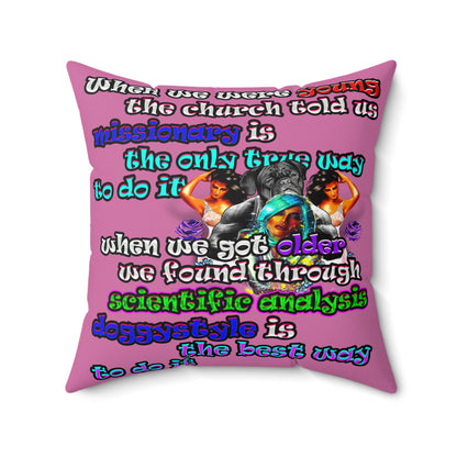 doggystyle - Spun Polyester Square Pillow - (light pink)