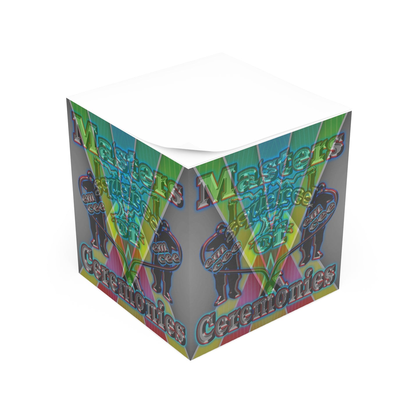 em cee squared - note cube (rainbow split)