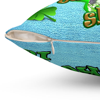 celtics logo - Spun Polyester Square Pillow - (faded blue)