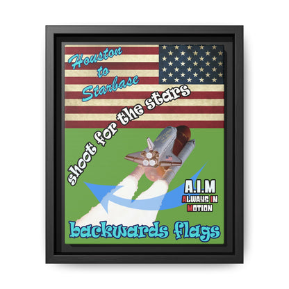 shoot for the stars - framed canvas art (green)