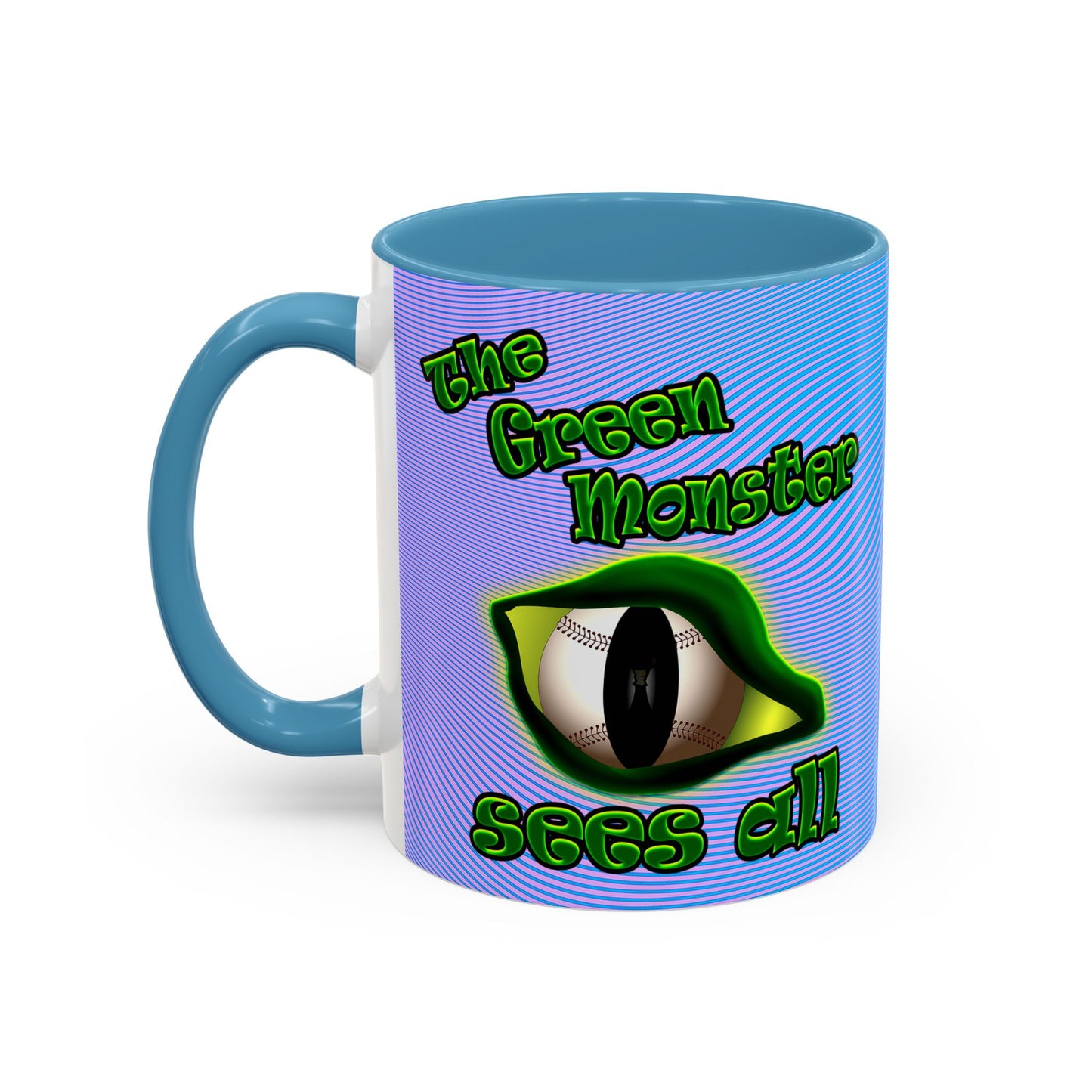 green monster - Accent Mug (light blue-purple wave)