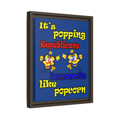 popping like popcorn - framed canvas art (dark blue)