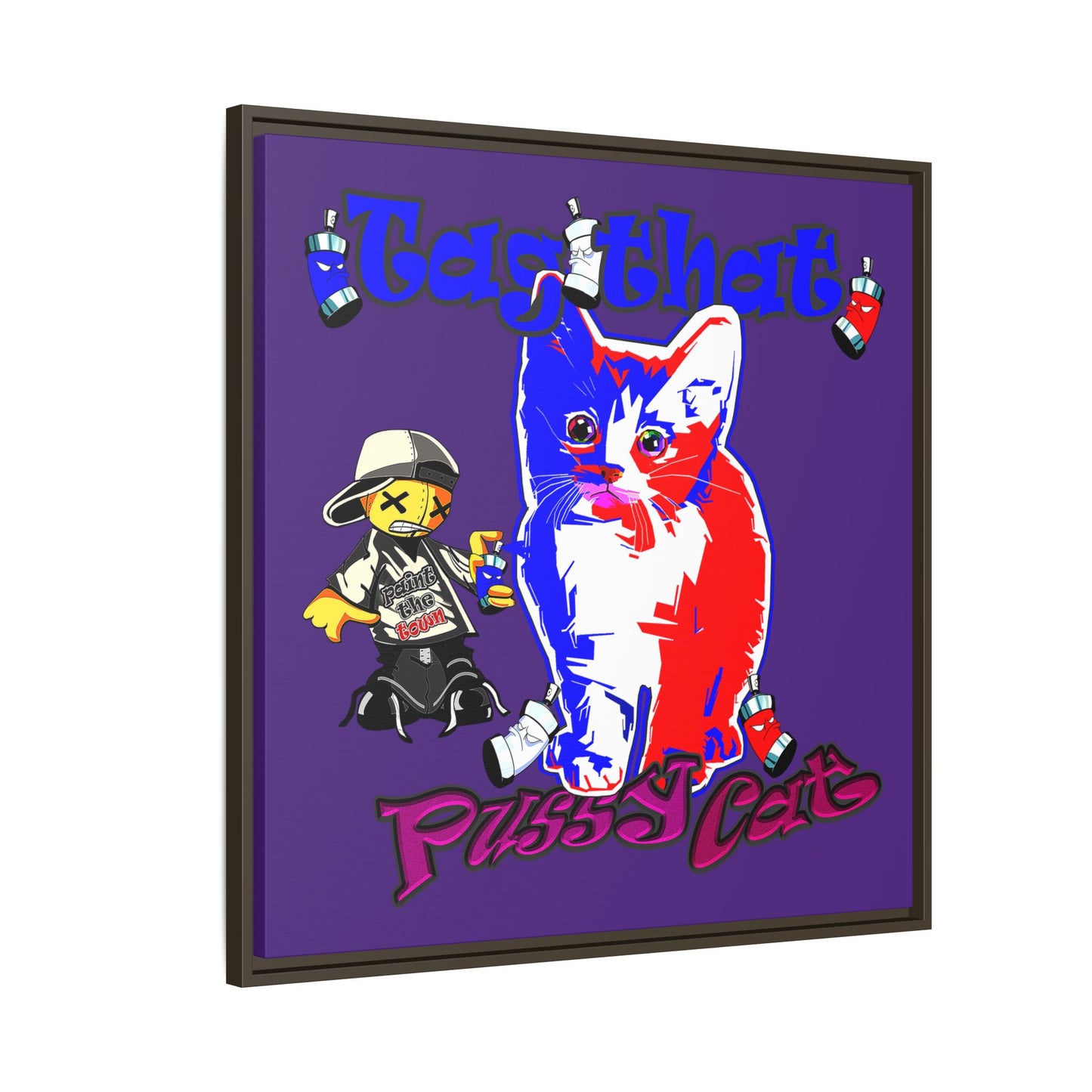 tag that - framed canvas art (purple)