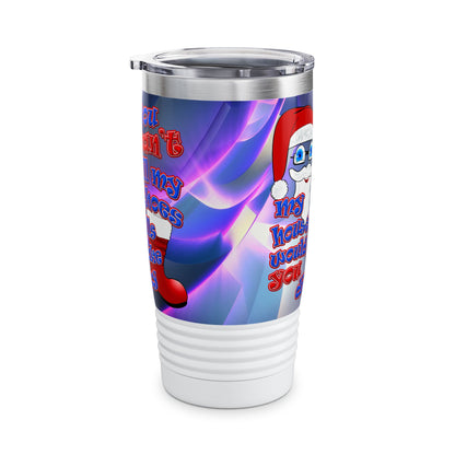 santa's shoes - Ringneck Tumbler, 20oz (grey-pink wave)