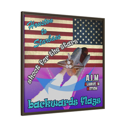 shoot for the stars - framed canvas art (purple-pink wave)