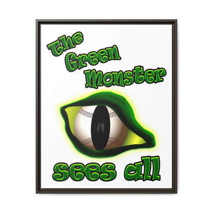 green monster - framed canvas art (white)