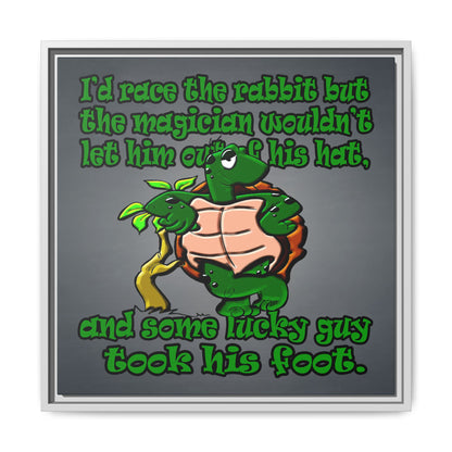 turtle race - framed canvas art (grey-light grey)