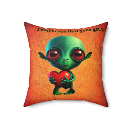 I don't care that your grey - Faux Suede Square Pillow - (burnt orange)